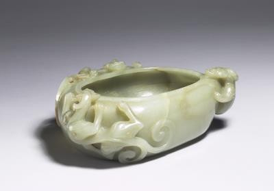 图片[2]-Jade brush washer with three chi-dragons, Qing dynasty (1644-1911)-China Archive